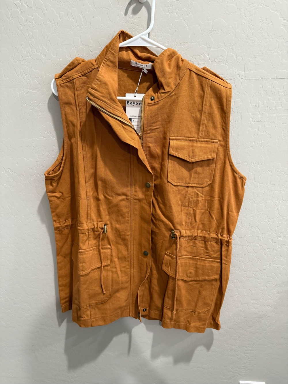 Beyove Cotton Canvas Rust Jacket Vest